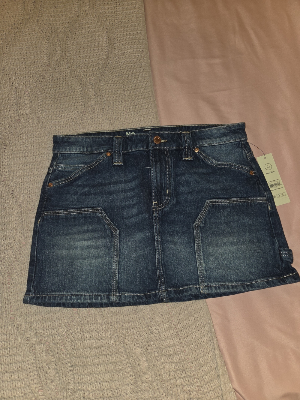 No Boundaries Dark Blue Denim Mini Skirt